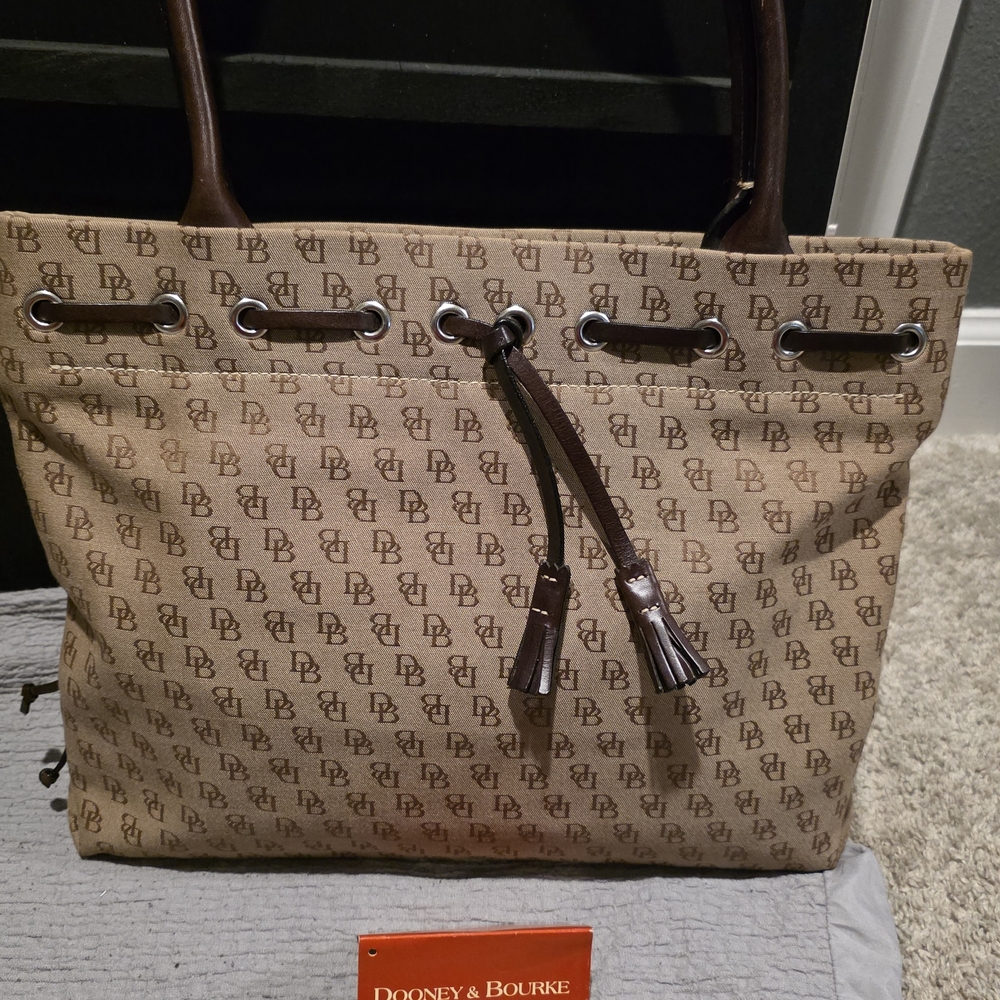Dooney & Bourke Tan Monogram Tote